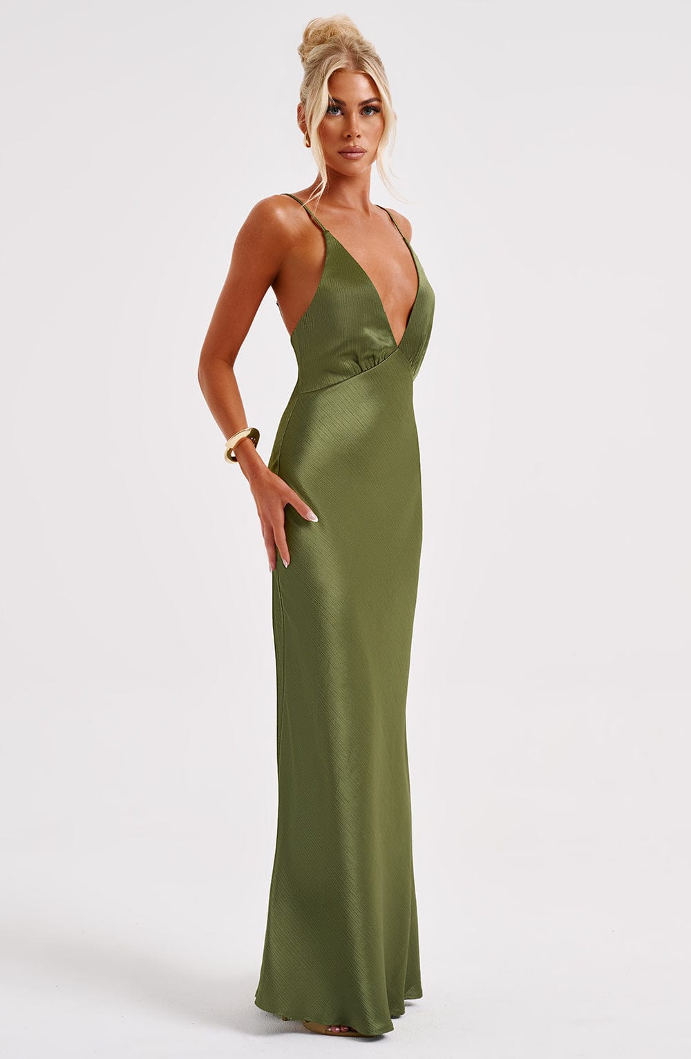 Anja Maxi Dress - Khaki - Napalia