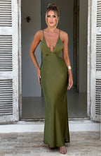 Anja Maxi Dress - Khaki - Napalia