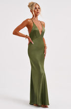Anja Maxi Dress - Khaki - Napalia