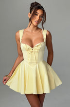 Antonella Mini Dress - Lemon - Napalia