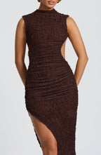 Aphrodite Midi Dress - Plum Brown - Napalia