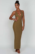 Arabella Maxi Dress - Khaki - Napalia