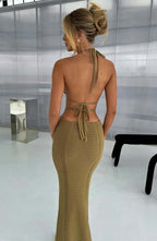 Arabella Maxi Dress - Khaki - Napalia