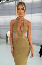 Arabella Maxi Dress - Khaki - Napalia
