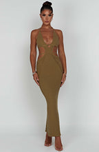 Arabella Maxi Dress - Khaki - Napalia
