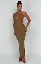 Arabella Maxi Dress - Khaki - Napalia