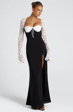 Aria Maxi Dress - Black/White - Napalia