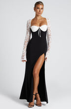 Aria Maxi Dress - Black/White - Napalia