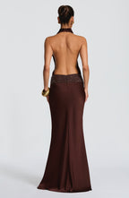 Armelle Maxi Dress - Plum Brown - Napalia