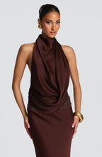 Armelle Maxi Dress - Plum Brown - Napalia