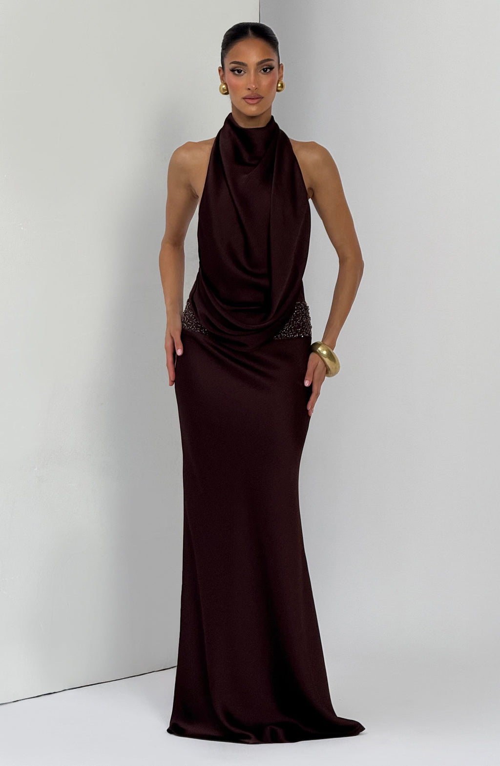 Armelle Maxi Dress - Plum Brown - Napalia