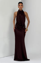 Armelle Maxi Dress - Plum Brown - Napalia