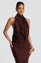 Armelle Maxi Dress - Plum Brown - Napalia