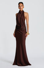 Armelle Maxi Dress - Plum Brown - Napalia