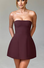 Asha Mini Dress - Brown - Napalia