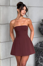 Asha Mini Dress - Brown - Napalia