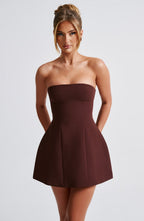 Asha Mini Dress - Brown - Napalia