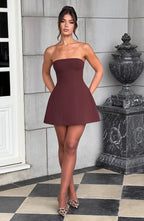 Asha Mini Dress - Brown - Napalia