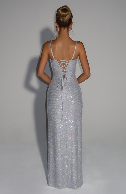 Ashton Maxi Dress - Silver - Napalia