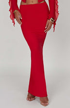 Astrid Maxi Skirt - Red - Napalia
