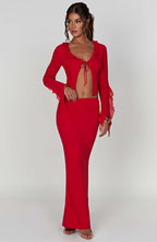 Astrid Maxi Skirt - Red - Napalia