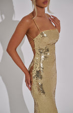 Atari Maxi Dress - Gold - Napalia