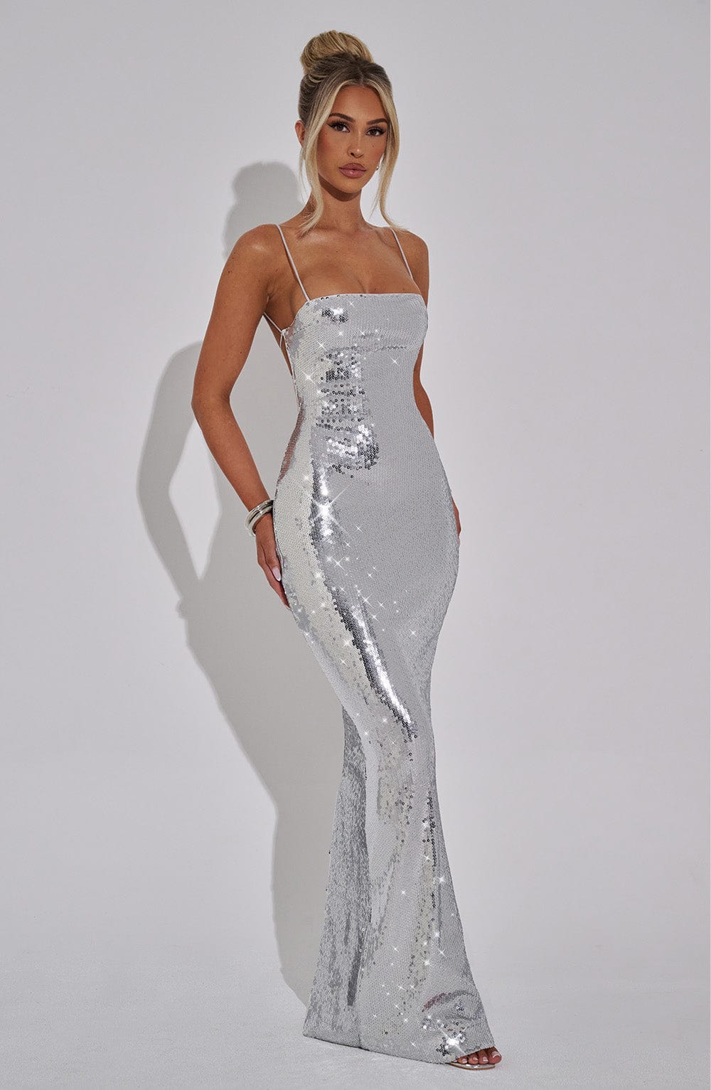 Atari Maxi Dress - Silver - Napalia
