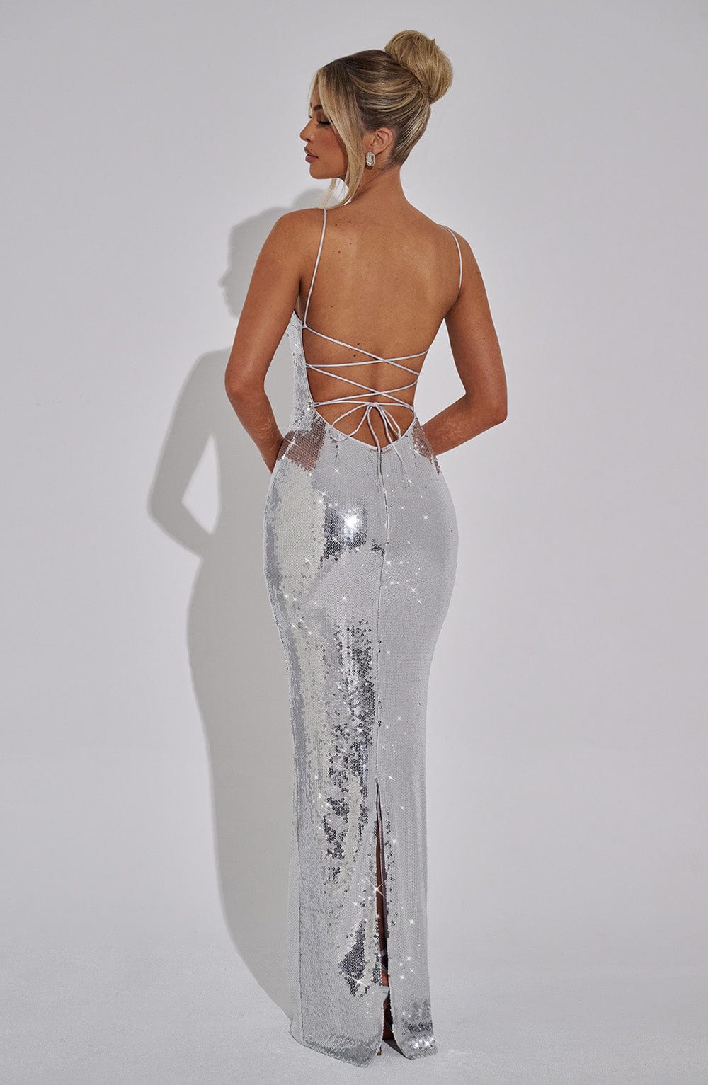 Atari Maxi Dress - Silver - Napalia