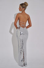 Atari Maxi Dress - Silver - Napalia