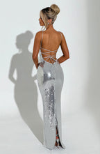 Atari Maxi Dress - Silver - Napalia