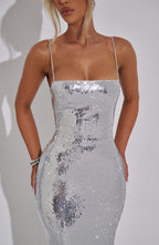 Atari Maxi Dress - Silver - Napalia