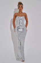 Atari Maxi Dress - Silver - Napalia
