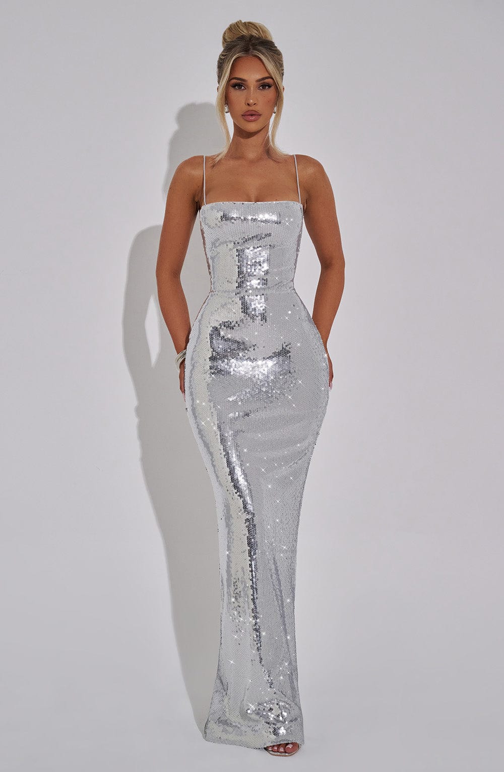 Atari Maxi Dress - Silver - Napalia
