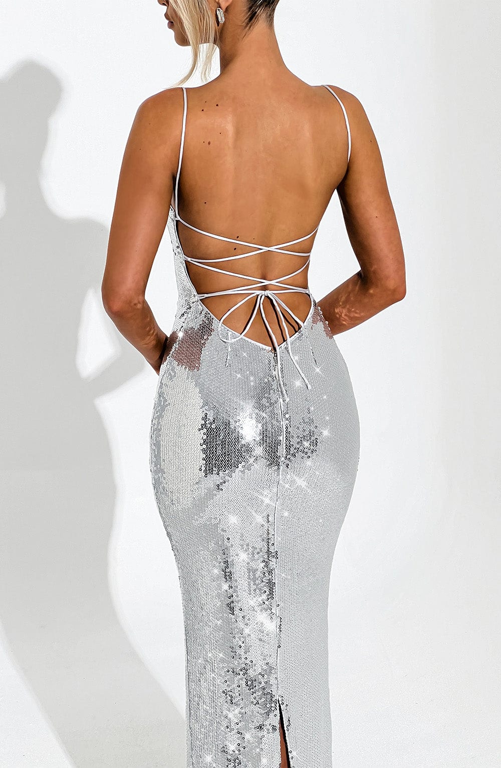 Atari Maxi Dress - Silver - Napalia