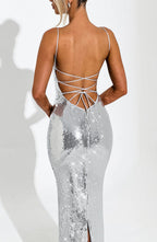 Atari Maxi Dress - Silver - Napalia