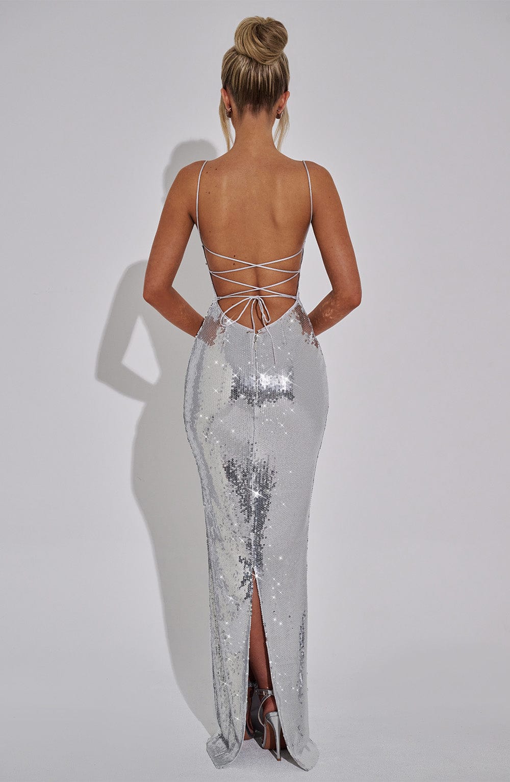 Atari Maxi Dress - Silver - Napalia