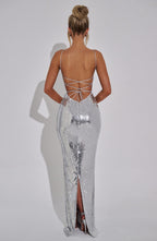 Atari Maxi Dress - Silver - Napalia