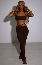 Aubery Maxi Skirt - Chocolate - Napalia