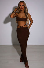 Aubery Maxi Skirt - Chocolate - Napalia