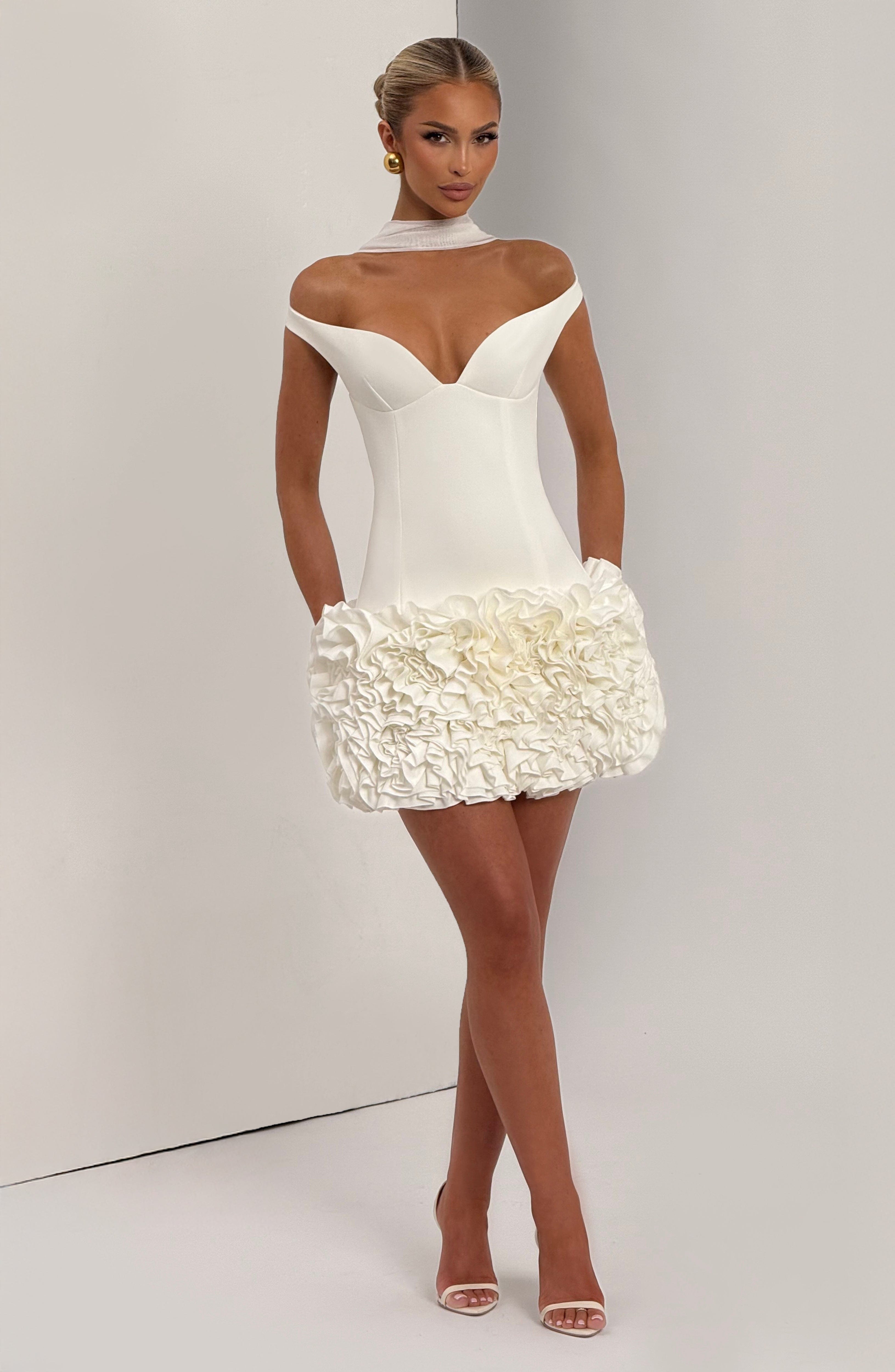 Aveta Mini Dress - Ivory - Napalia
