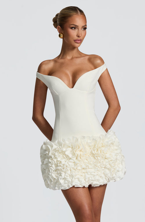 Aveta Mini Dress - Ivory - Napalia
