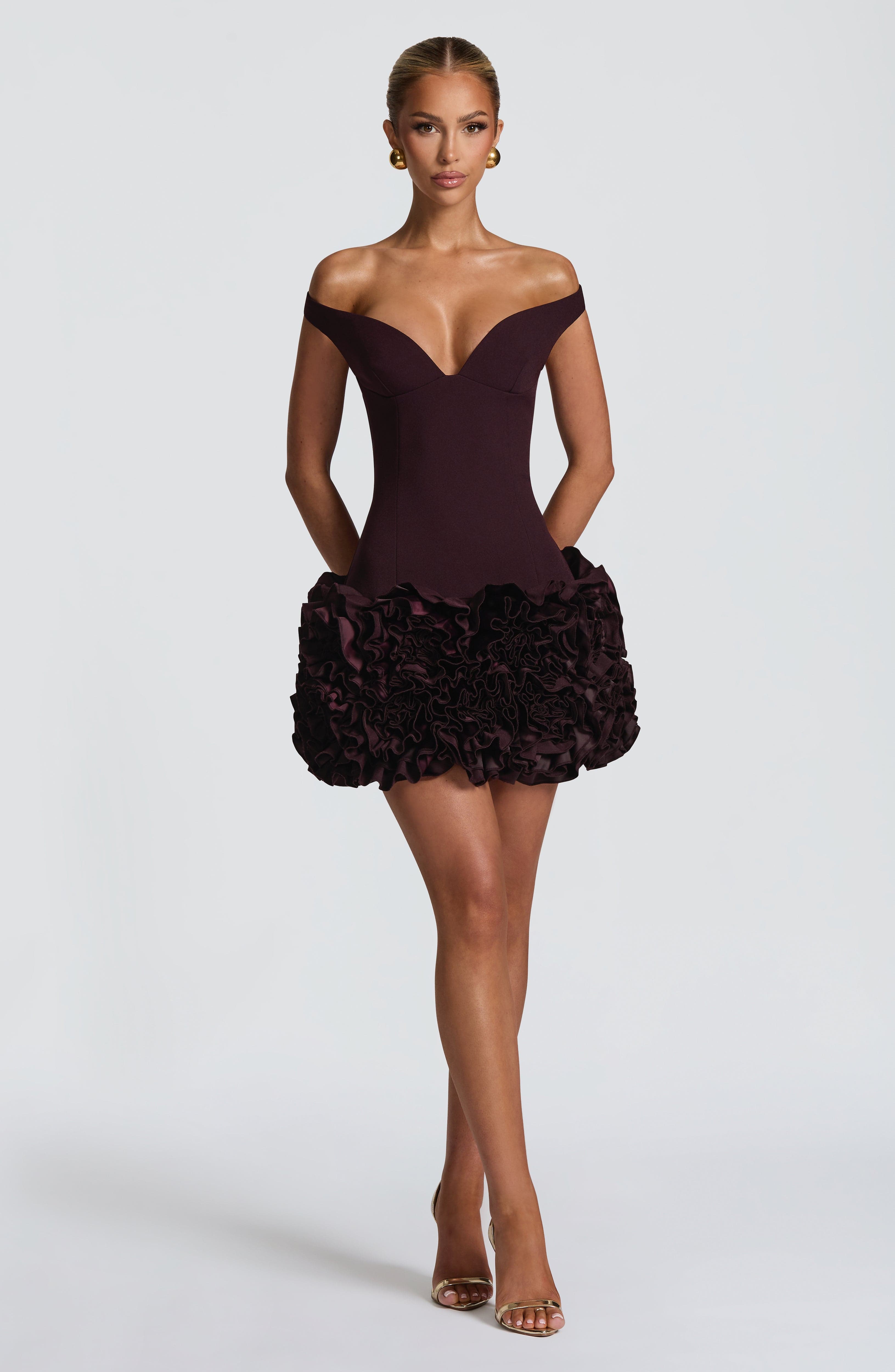 Aveta Mini Dress - Plum - Napalia