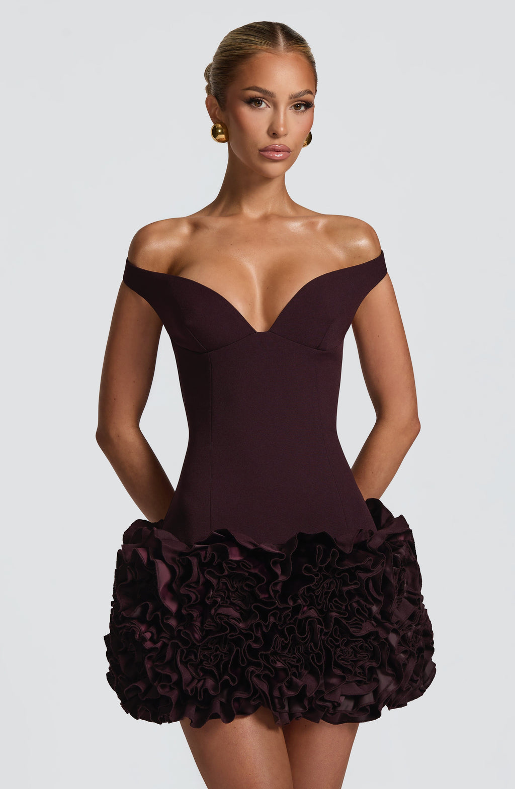 Aveta Mini Dress - Plum - Napalia
