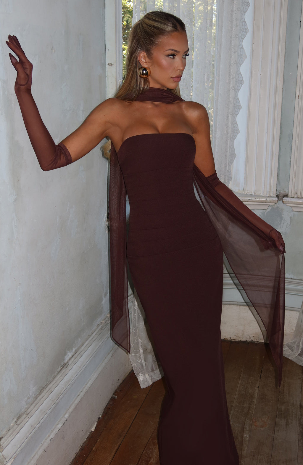 Ayla Scarf - Plum Brown - Napalia