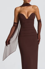 Ayla Scarf - Plum Brown - Napalia
