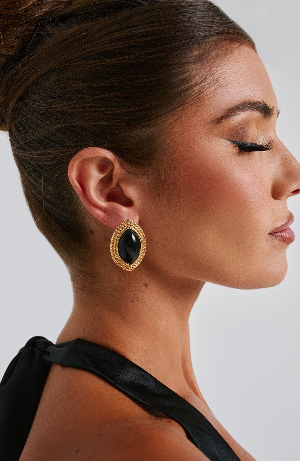 Azra Earrings - Black/Gold - Napalia