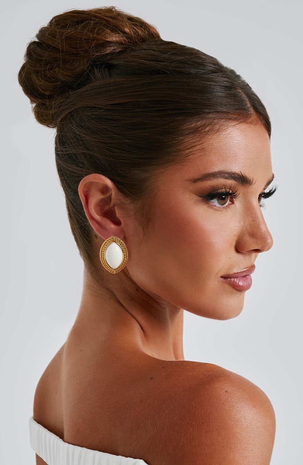Azra Earrings - Ivory/Gold - Napalia