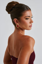 Azra Earrings - Red/Gold - Napalia
