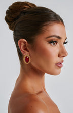 Azra Earrings - Red/Gold - Napalia
