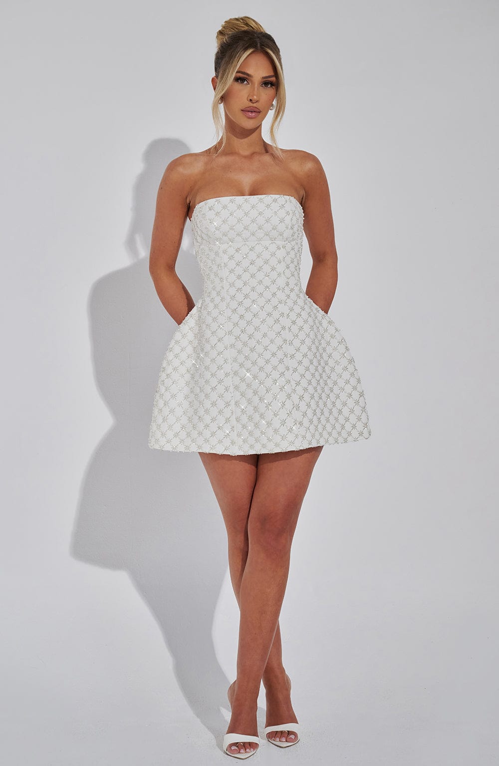 Beatrice Mini Dress - Ivory - Napalia